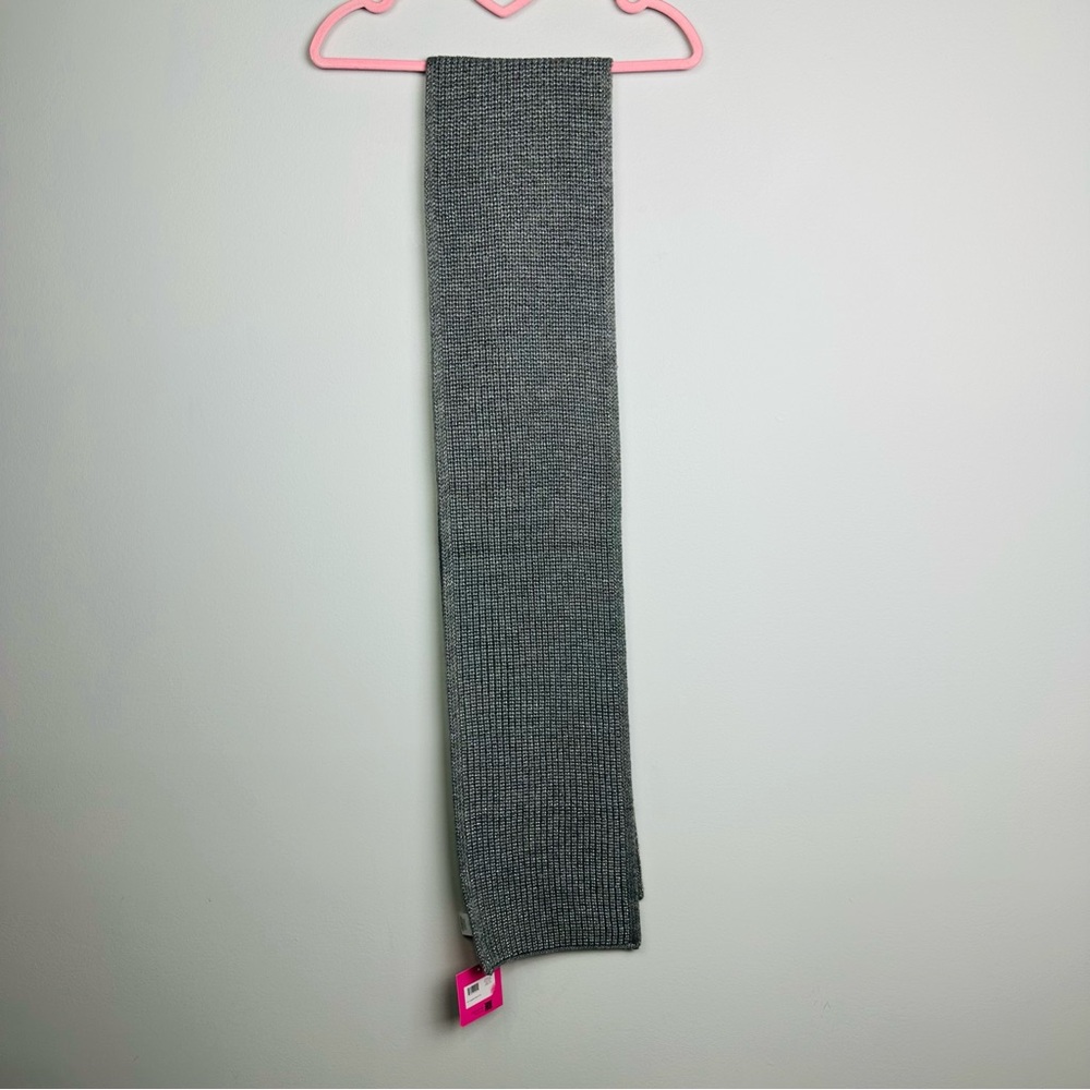Kate Spade NWT Heather Gray Knit Metallic Scarf